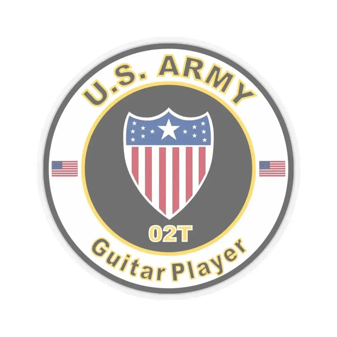 MOS 02T Guitar Player (U.S. Army) STICKER Vinyl Kiss-Cut Decal 6 Inch Transparent - The Sticker Space