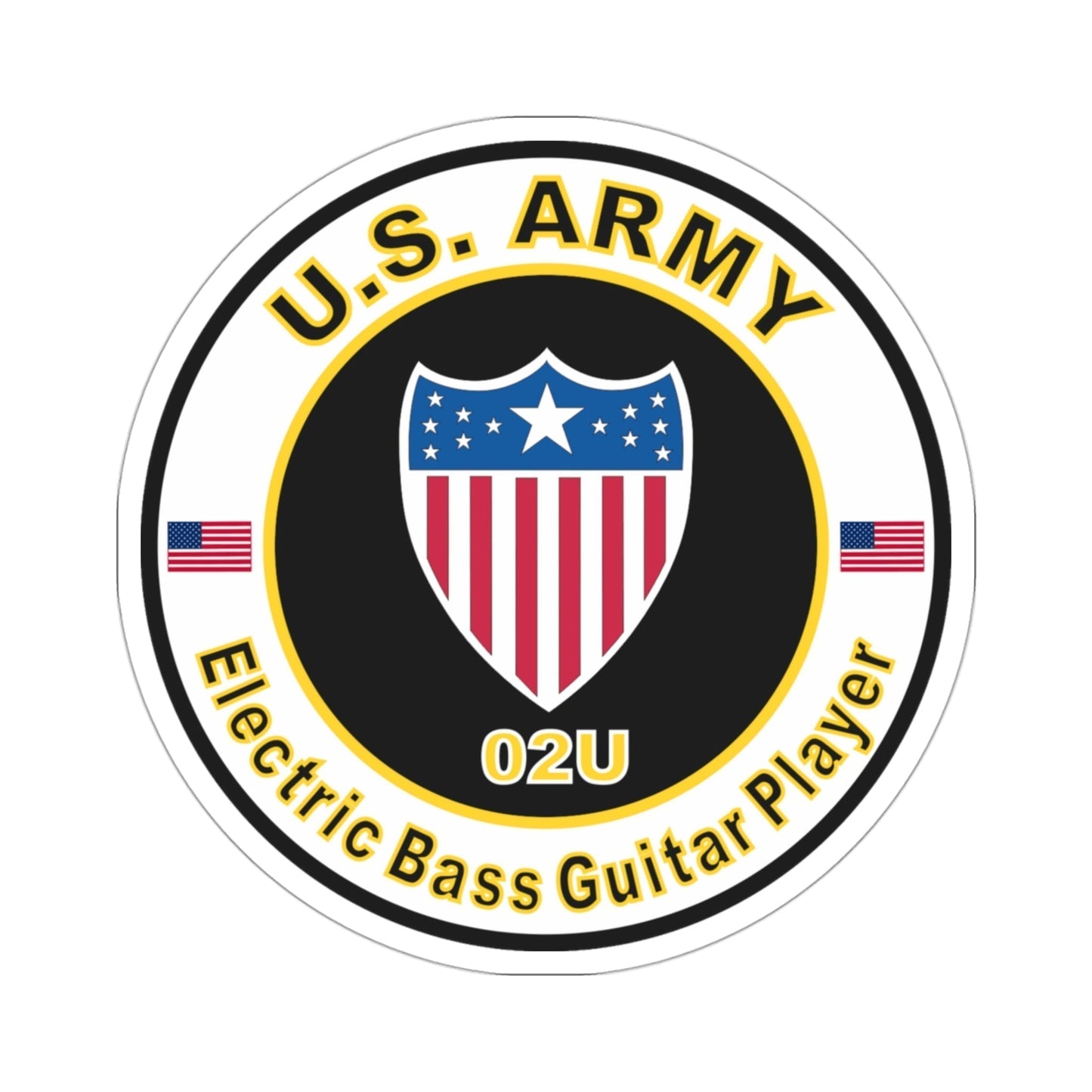 MOS 02U Electric Bass Guitar Player (U.S. Army) STICKER Vinyl Die-Cut Decal-3 Inch-The Sticker Space