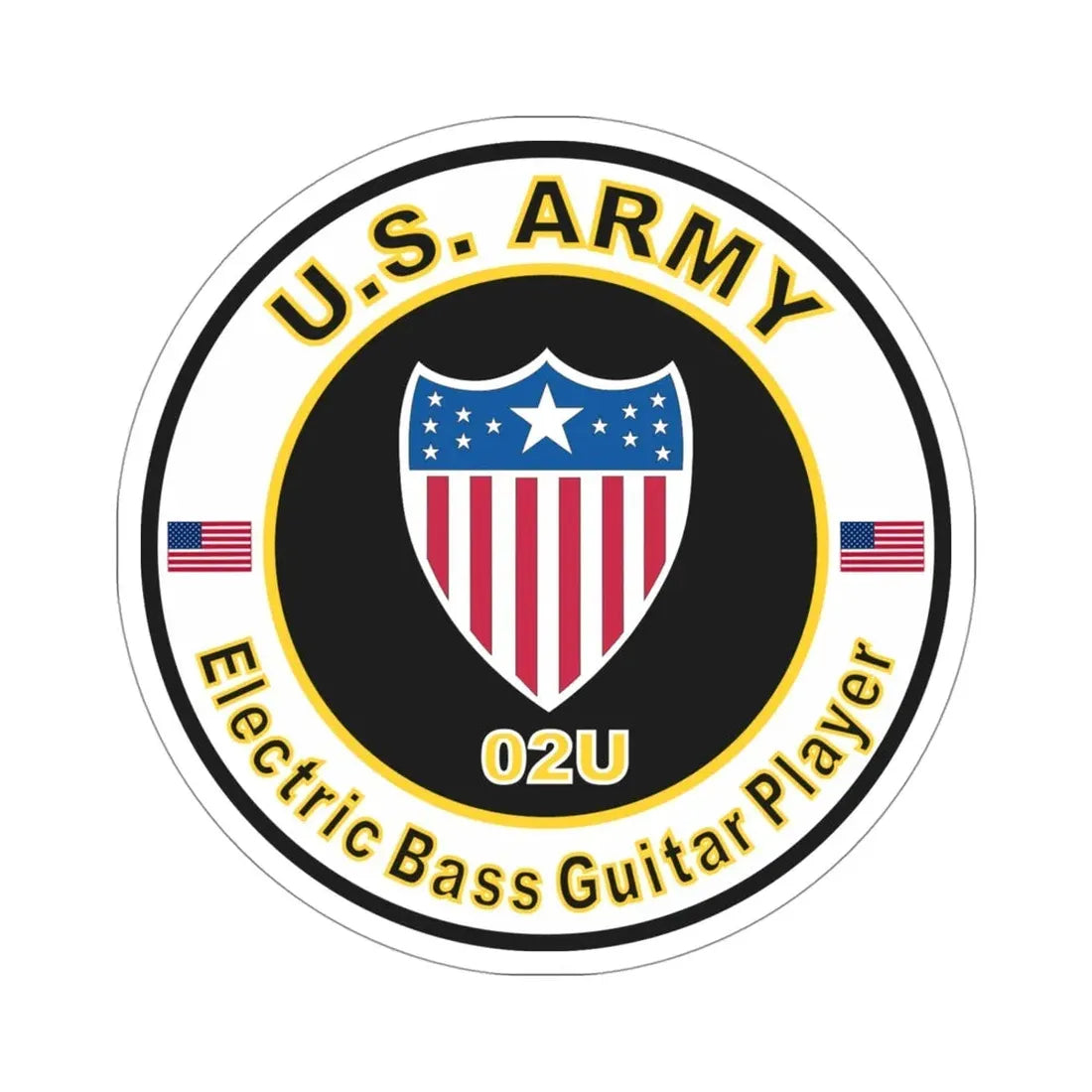 MOS 02U Electric Bass Guitar Player (U.S. Army) STICKER Vinyl Die-Cut Decal - The Sticker Space