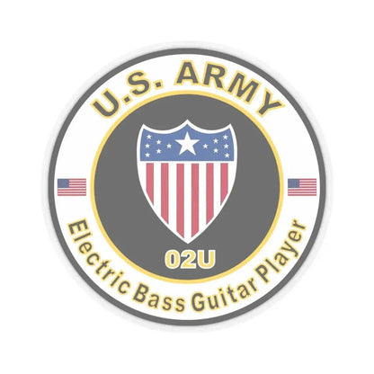 MOS 02U Electric Bass Guitar Player (U.S. Army) STICKER Vinyl Kiss-Cut Decal 6 Inch Transparent - The Sticker Space