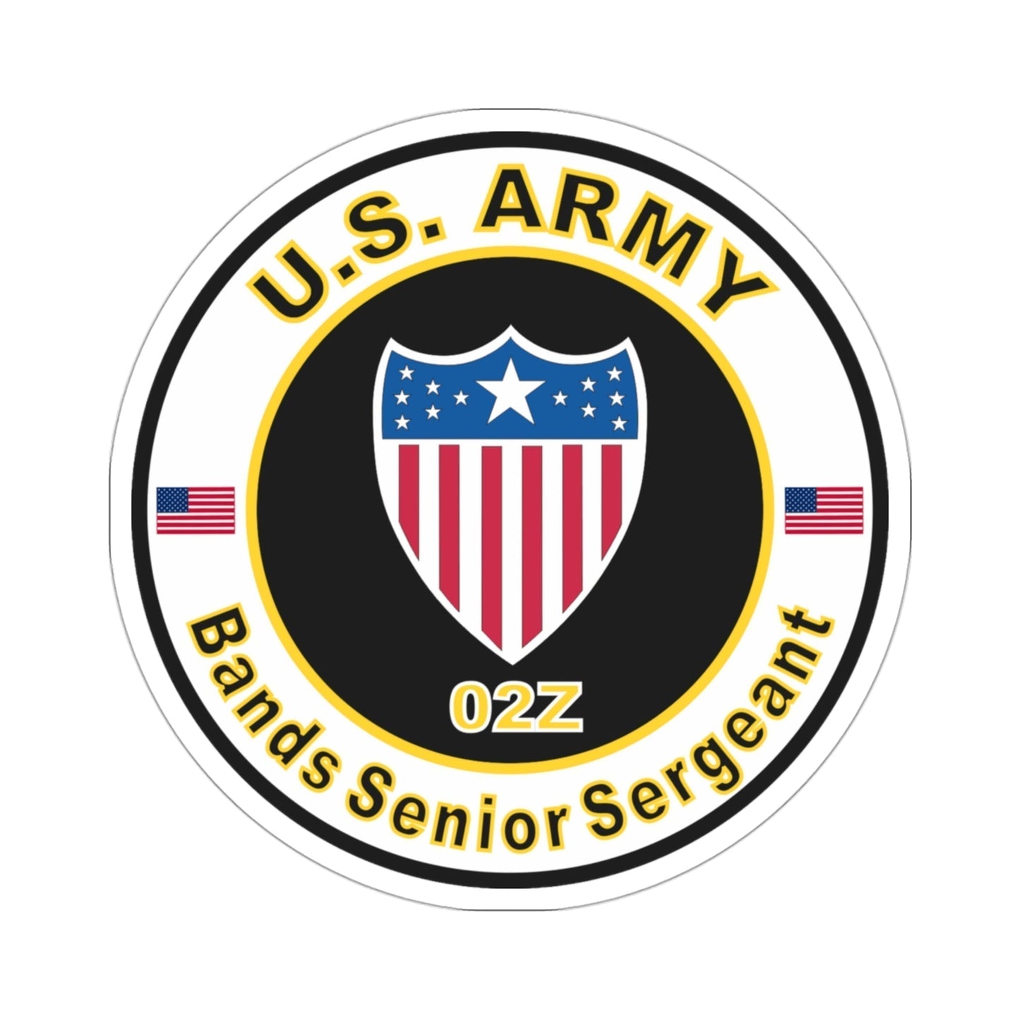 MOS 02Z Bands Senior Sergeant (U.S. Army) STICKER Vinyl Die-Cut Decal-3 Inch-The Sticker Space