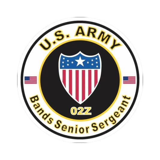 MOS 02Z Bands Senior Sergeant (U.S. Army) STICKER Vinyl Kiss-Cut Decal 2 Inch White - The Sticker Space