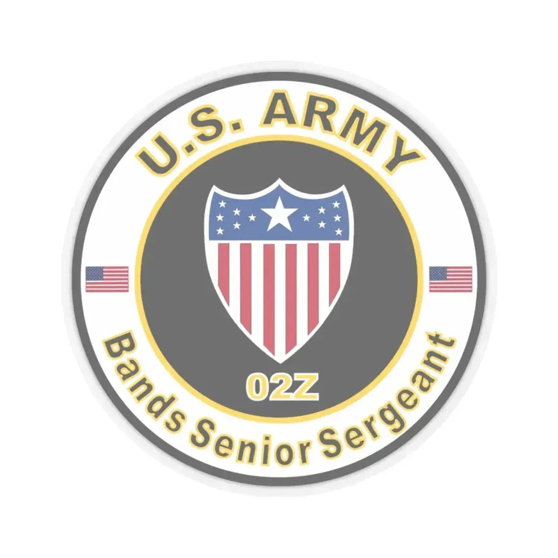 MOS 02Z Bands Senior Sergeant (U.S. Army) STICKER Vinyl Kiss-Cut Decal 3 Inch Transparent - The Sticker Space