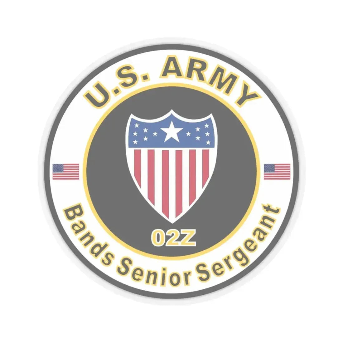 MOS 02Z Bands Senior Sergeant (U.S. Army) STICKER Vinyl Kiss-Cut Decal 4 Inch Transparent - The Sticker Space