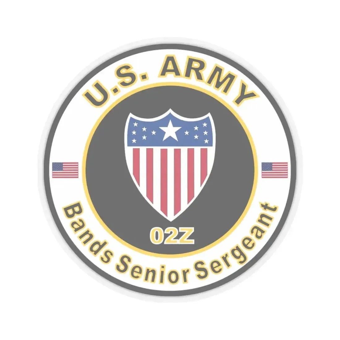 MOS 02Z Bands Senior Sergeant (U.S. Army) STICKER Vinyl Kiss-Cut Decal 6 Inch Transparent - The Sticker Space