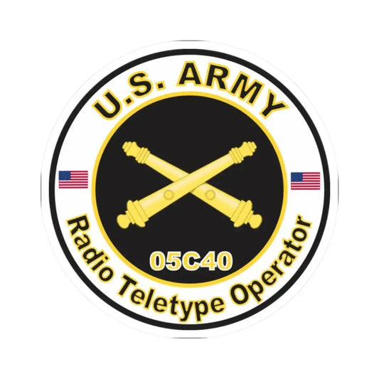 MOS 05C40 Radio Teletype Operator Decal Sticker (U.S. Army) STICKER Vinyl Kiss-Cut Decal 2 Inch White - The Sticker Space
