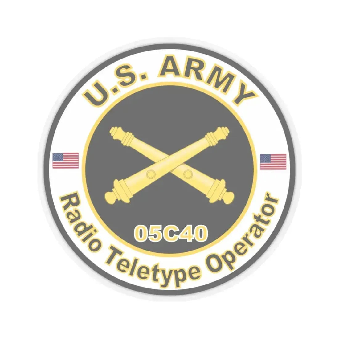 MOS 05C40 Radio Teletype Operator Decal Sticker (U.S. Army) STICKER Vinyl Kiss-Cut Decal 3 Inch Transparent - The Sticker Space