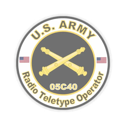 MOS 05C40 Radio Teletype Operator Decal Sticker (U.S. Army) STICKER Vinyl Kiss-Cut Decal 4 Inch Transparent - The Sticker Space