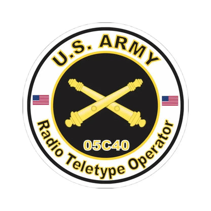 MOS 05C40 Radio Teletype Operator Decal Sticker (U.S. Army) STICKER Vinyl Kiss-Cut Decal 4 Inch White - The Sticker Space