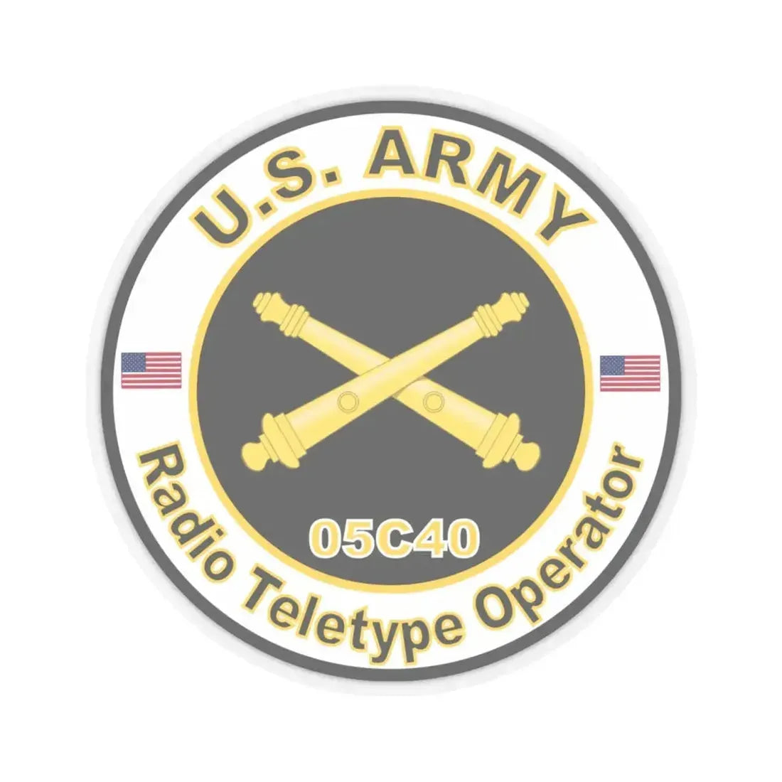 MOS 05C40 Radio Teletype Operator Decal Sticker (U.S. Army) STICKER Vinyl Kiss-Cut Decal 6 Inch Transparent - The Sticker Space