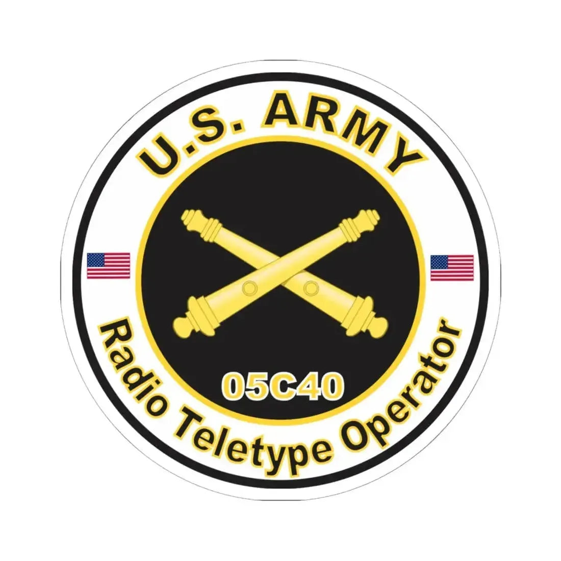MOS 05C40 Radio Teletype Operator Decal Sticker (U.S. Army) STICKER Vinyl Kiss-Cut Decal 6 Inch White - The Sticker Space