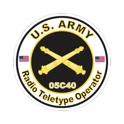 MOS 05C40 Radio Teletype Operator Decal Sticker (U.S. Army) STICKER Vinyl Kiss-Cut Decal 6 Inch White - The Sticker Space