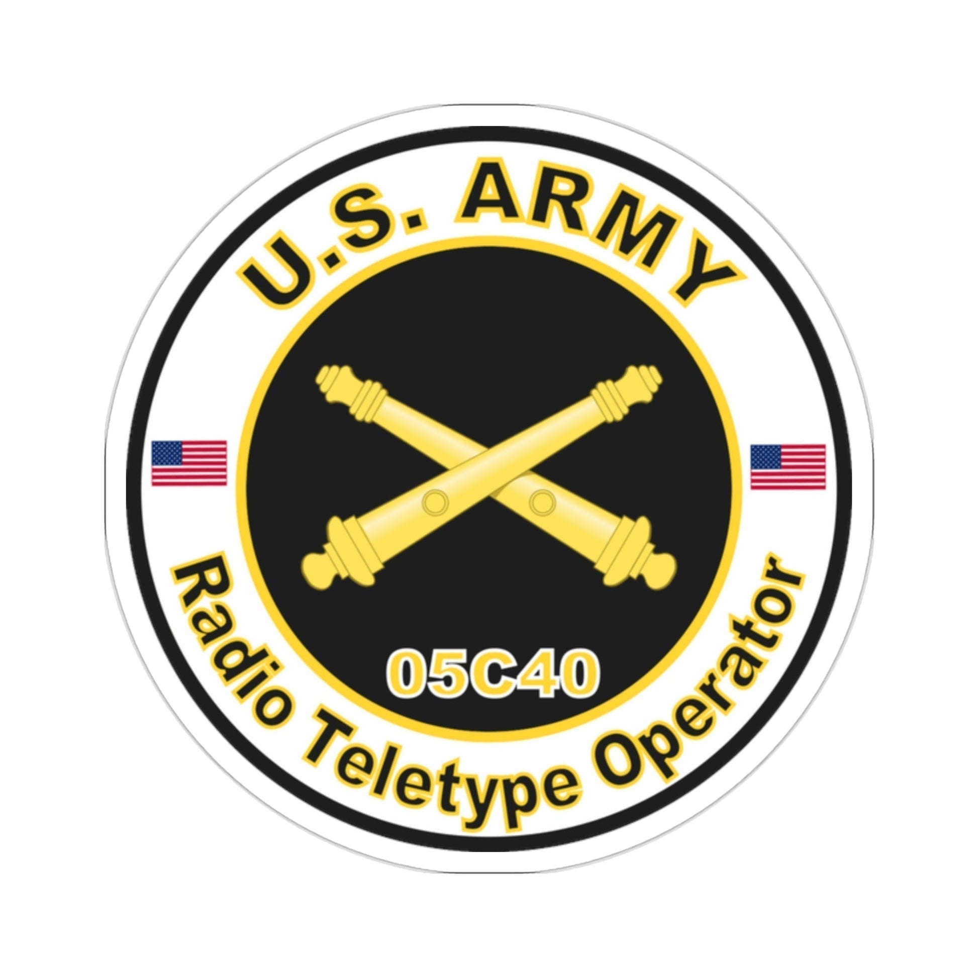 MOS 05C40 Radio Teletype Operator (U.S. Army) STICKER Vinyl Die-Cut Decal-2 Inch-The Sticker Space