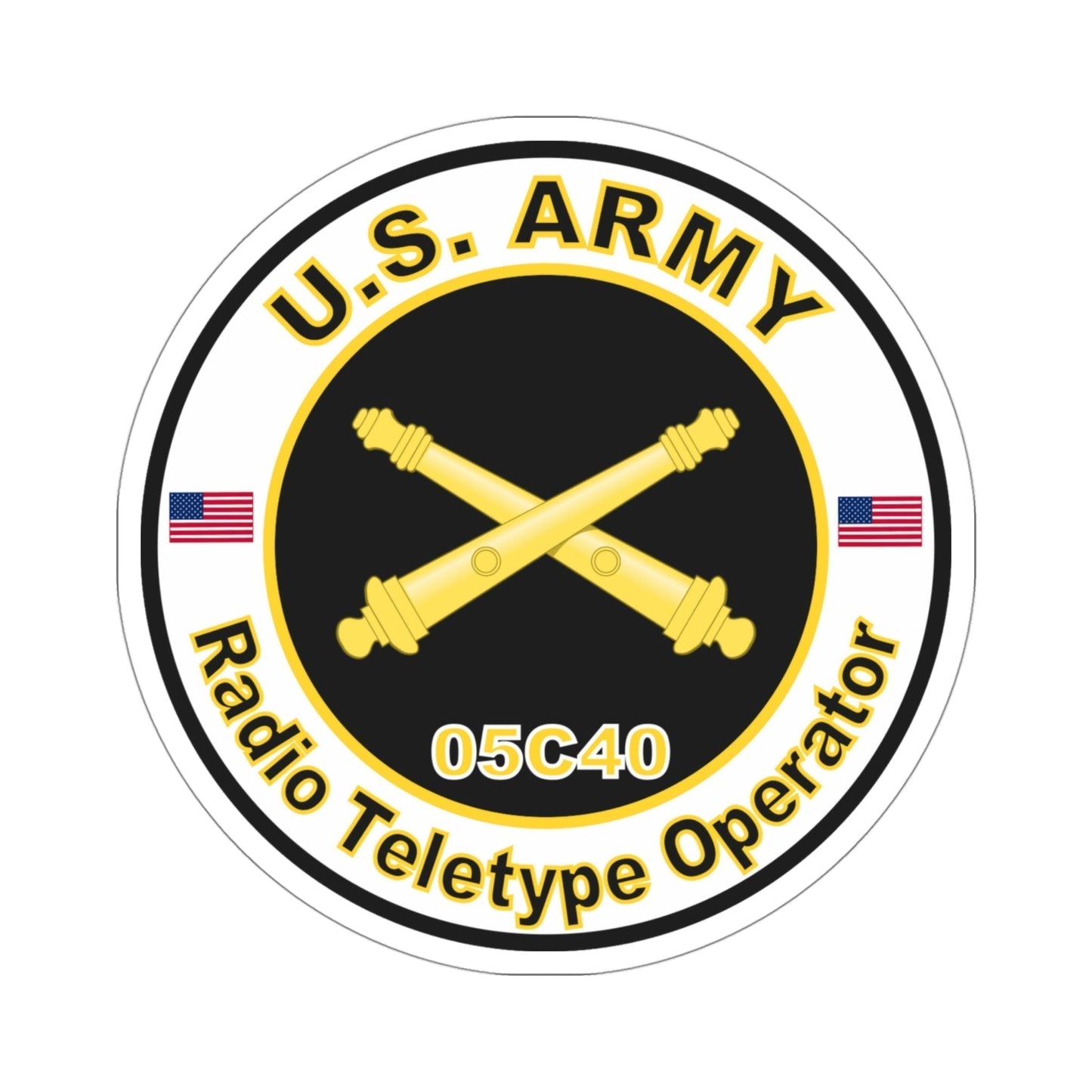 MOS 05C40 Radio Teletype Operator (U.S. Army) STICKER Vinyl Die-Cut Decal-4 Inch-The Sticker Space