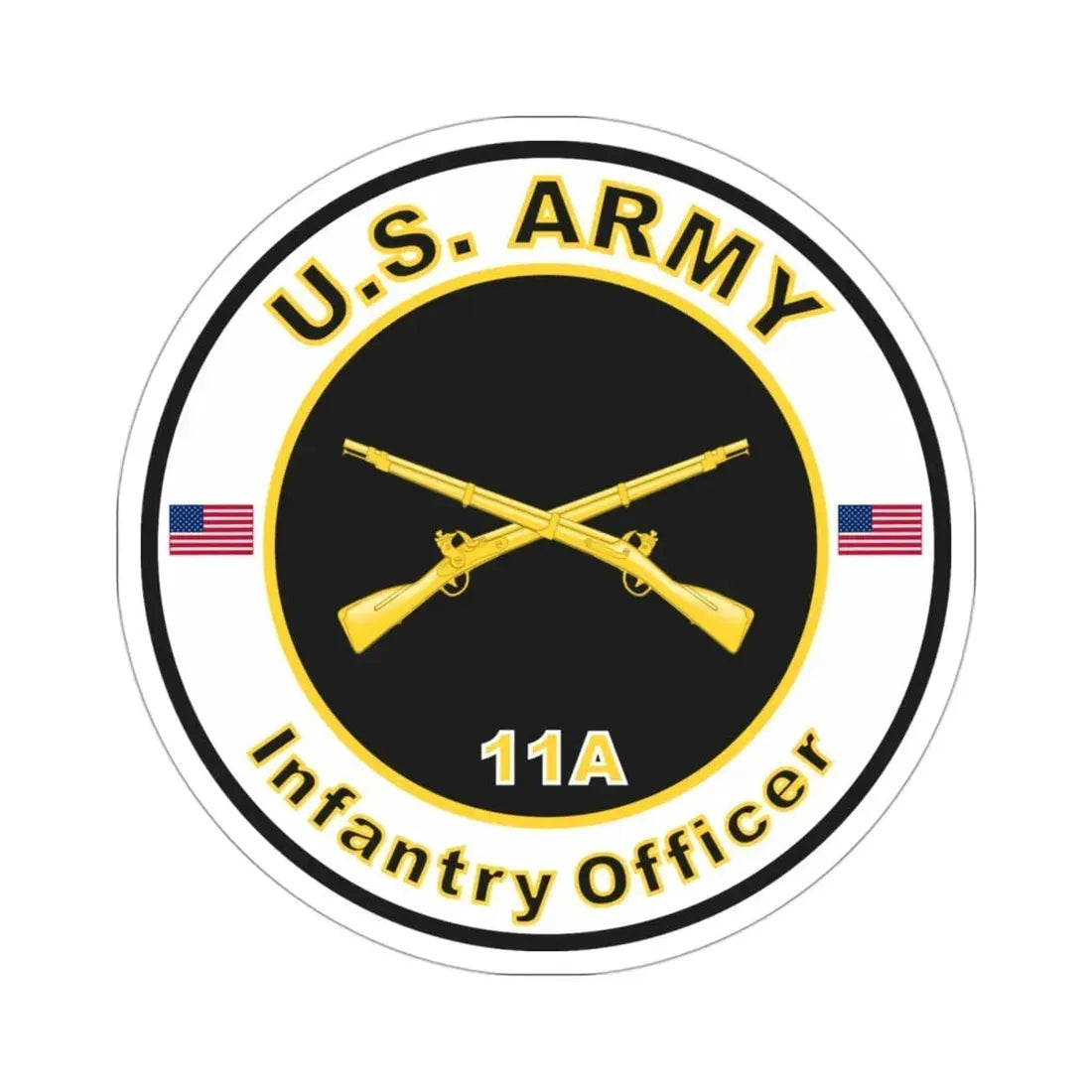 MOS 11A Infantry Officer (U.S. Army) STICKER Vinyl Die-Cut Decal 3 Inch - The Sticker Space