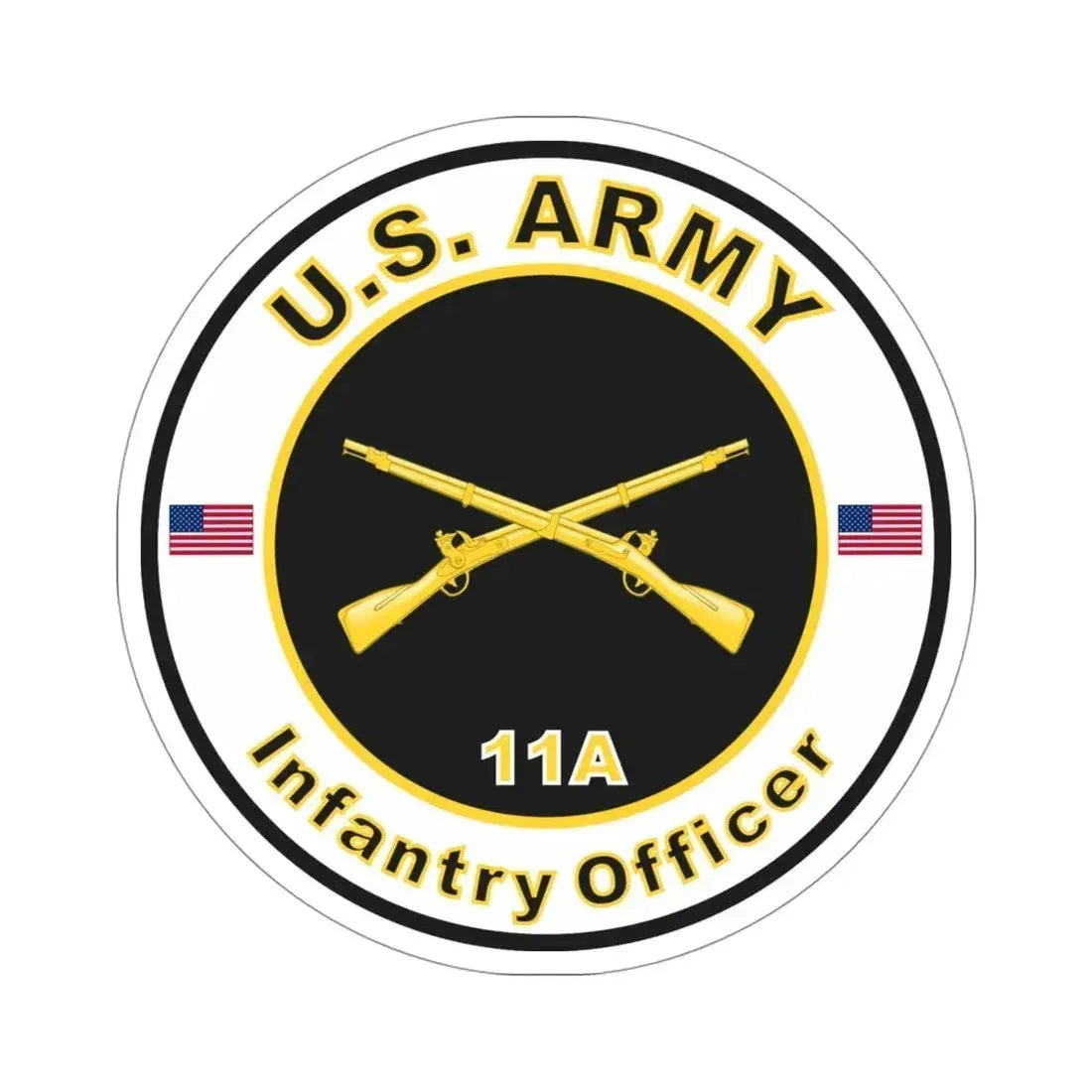 MOS 11A Infantry Officer (U.S. Army) STICKER Vinyl Die-Cut Decal 4 Inch - The Sticker Space
