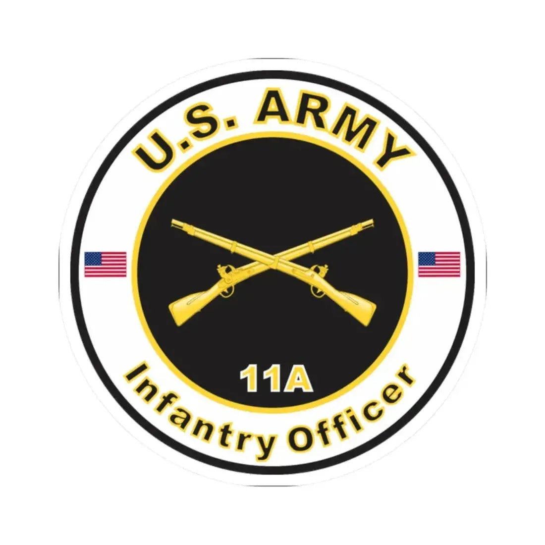 MOS 11A Infantry Officer (U.S. Army) STICKER Vinyl Kiss-Cut Decal 2 Inch White - The Sticker Space