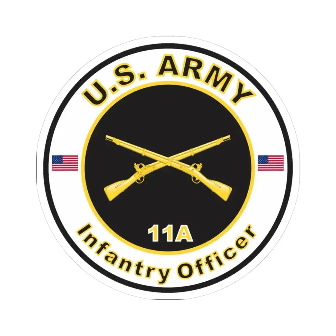 MOS 11A Infantry Officer (U.S. Army) STICKER Vinyl Kiss-Cut Decal 3 Inch White - The Sticker Space