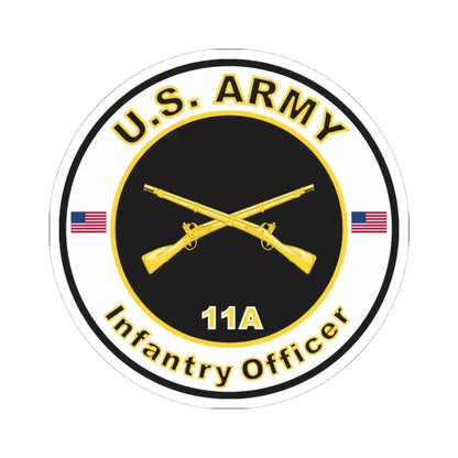 MOS 11A Infantry Officer (U.S. Army) STICKER Vinyl Kiss-Cut Decal 4 Inch White - The Sticker Space