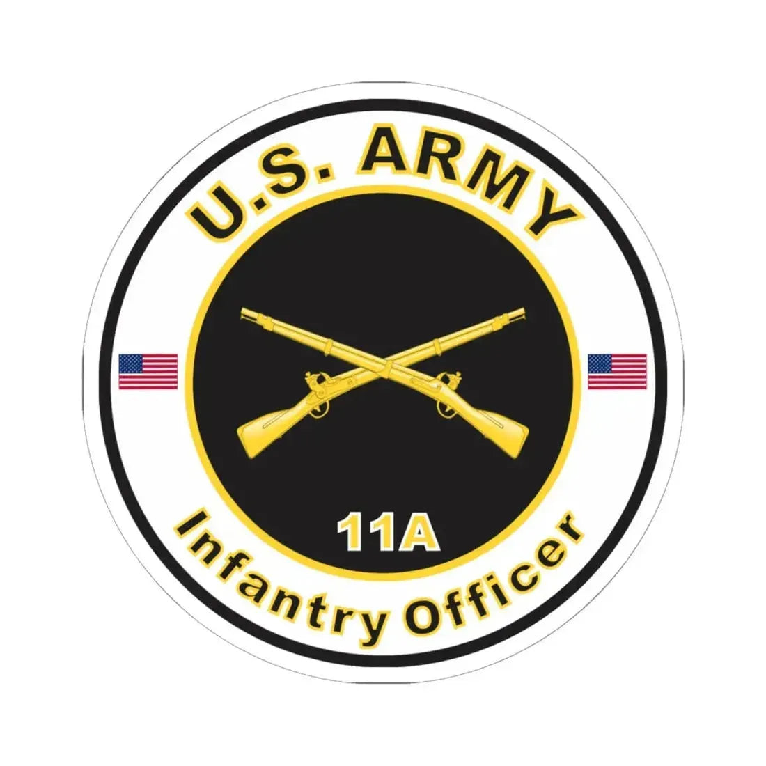 MOS 11A Infantry Officer (U.S. Army) STICKER Vinyl Kiss-Cut Decal 6 Inch White - The Sticker Space