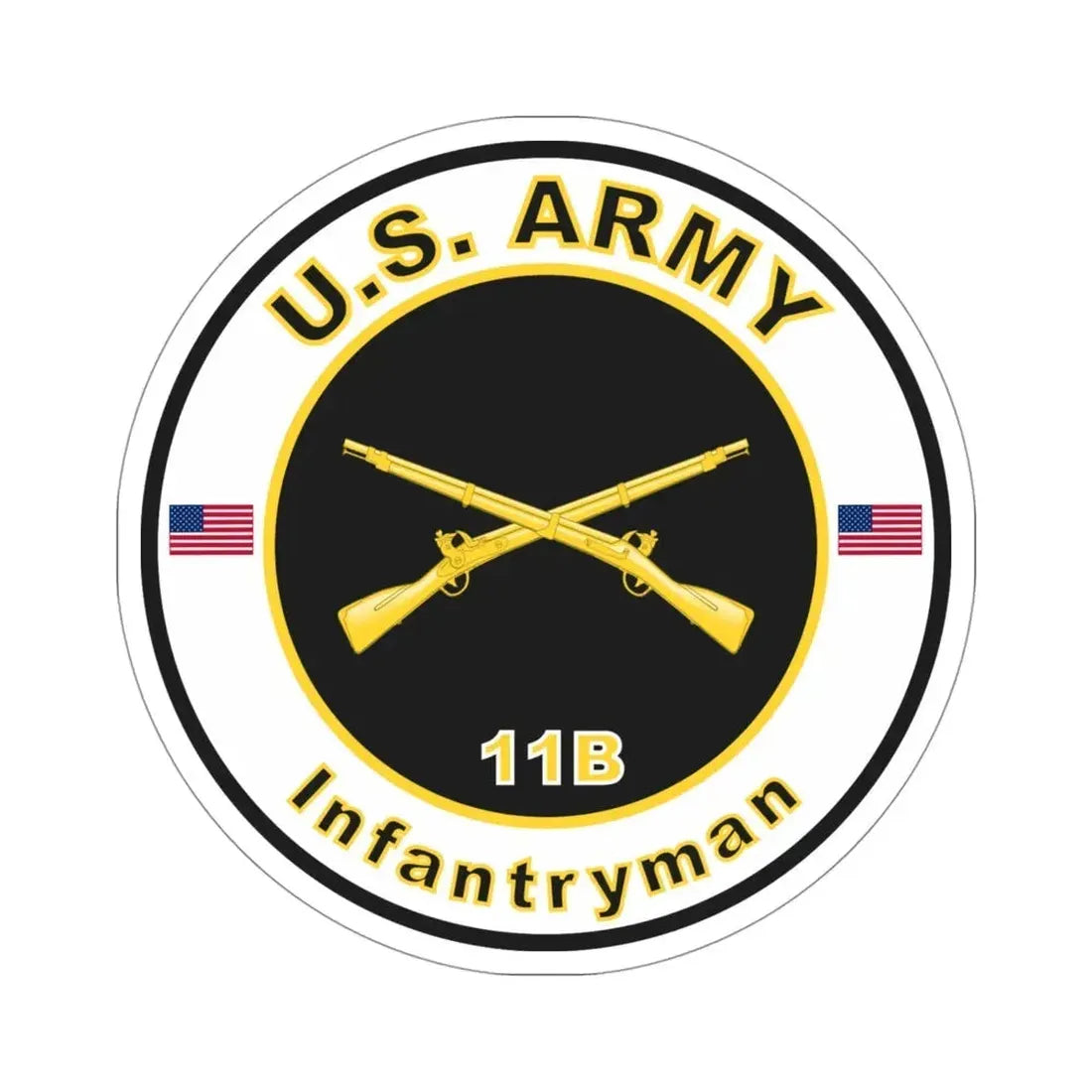 MOS 11B Infantryman (U.S. Army) STICKER Vinyl Die-Cut Decal 4 Inch - The Sticker Space