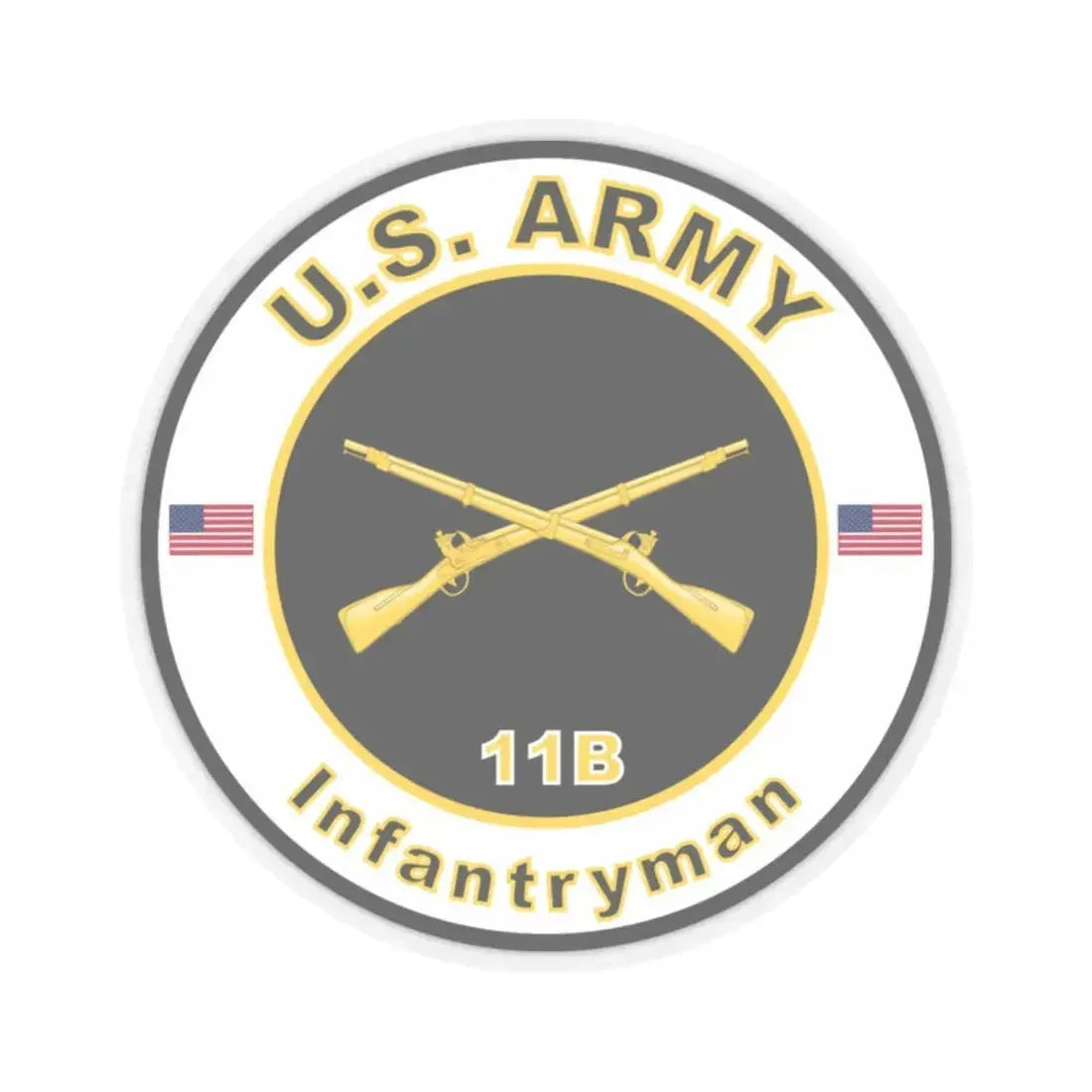 MOS 11B Infantryman (U.S. Army) STICKER Vinyl Kiss-Cut Decal 2 Inch Transparent - The Sticker Space