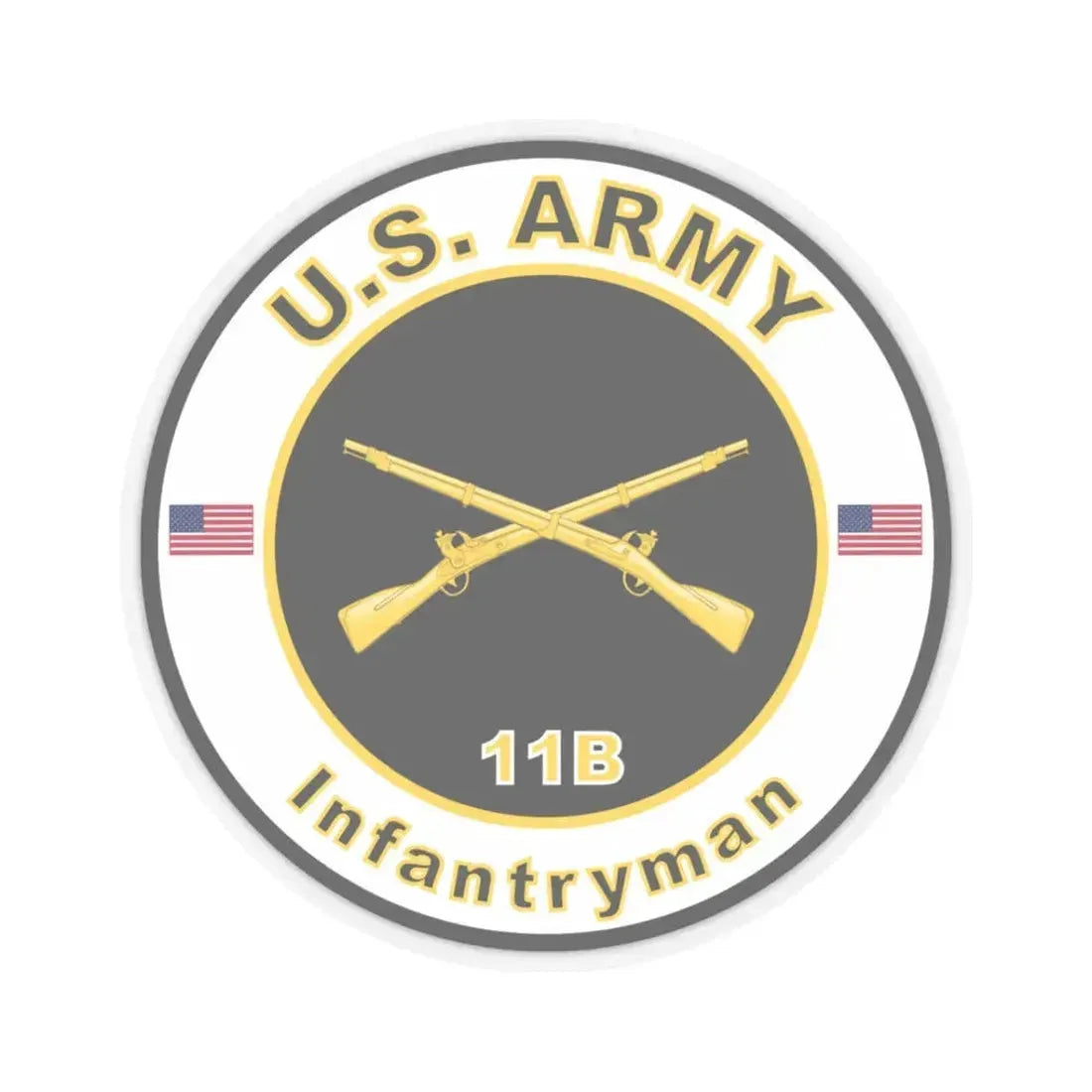 MOS 11B Infantryman (U.S. Army) STICKER Vinyl Kiss-Cut Decal 3 Inch Transparent - The Sticker Space