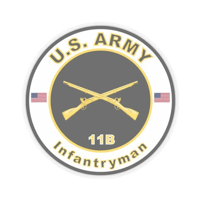 MOS 11B Infantryman (U.S. Army) STICKER Vinyl Kiss-Cut Decal 3 Inch Transparent - The Sticker Space