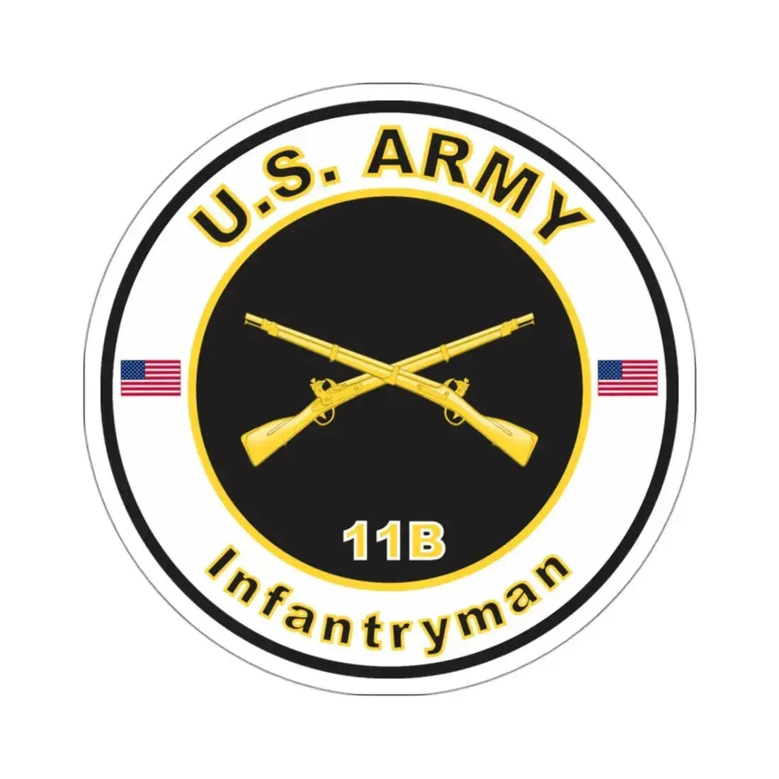 MOS 11B Infantryman (U.S. Army) STICKER Vinyl Kiss-Cut Decal 3 Inch White - The Sticker Space