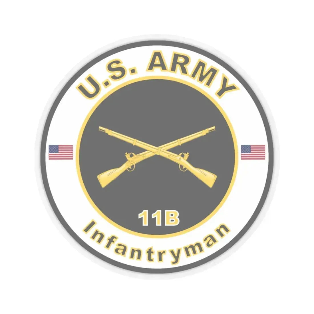 MOS 11B Infantryman (U.S. Army) STICKER Vinyl Kiss-Cut Decal 4 Inch Transparent - The Sticker Space