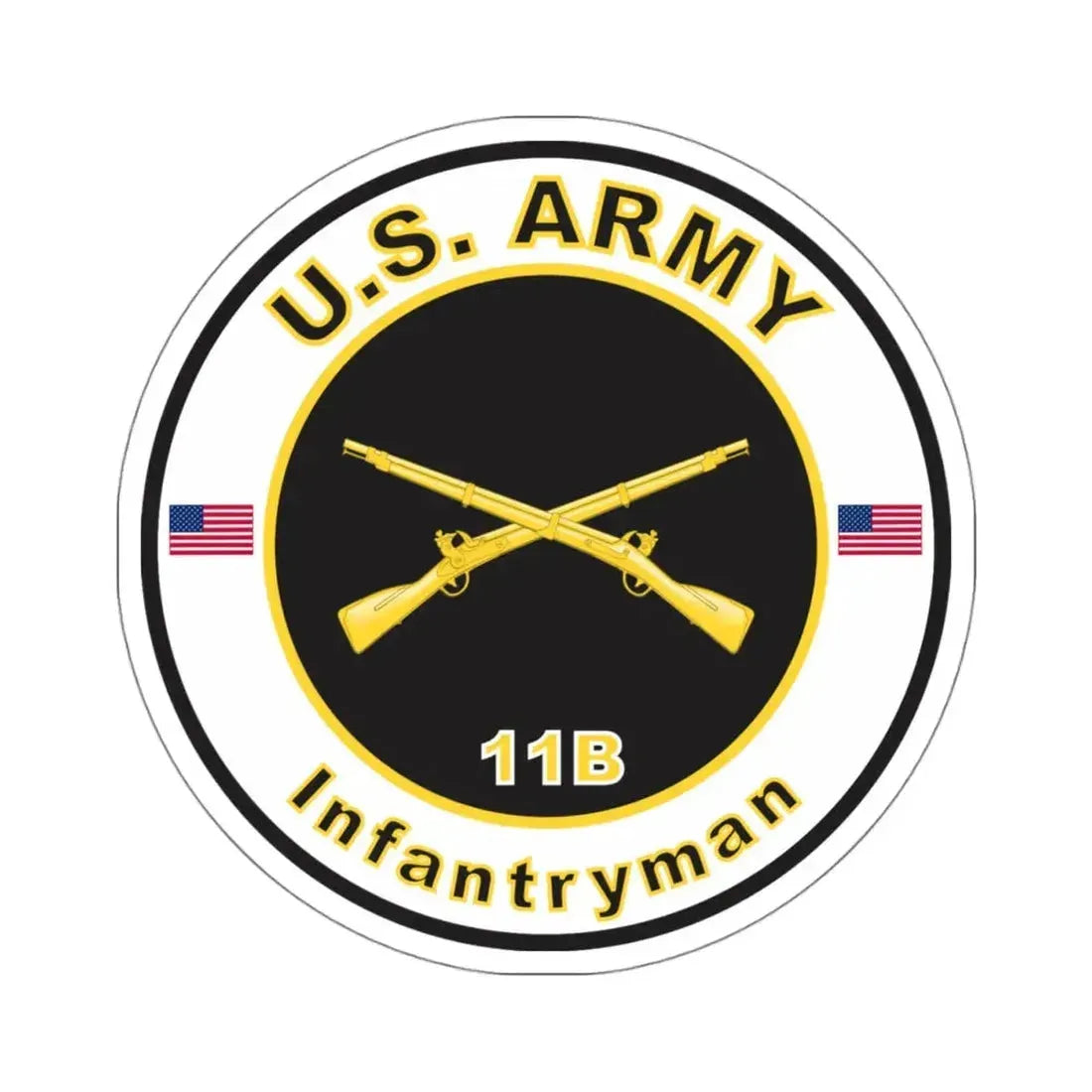 MOS 11B Infantryman (U.S. Army) STICKER Vinyl Kiss-Cut Decal 4 Inch White - The Sticker Space