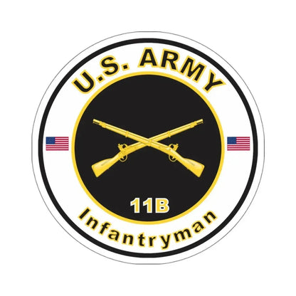 MOS 11B Infantryman (U.S. Army) STICKER Vinyl Kiss-Cut Decal 4 Inch White - The Sticker Space