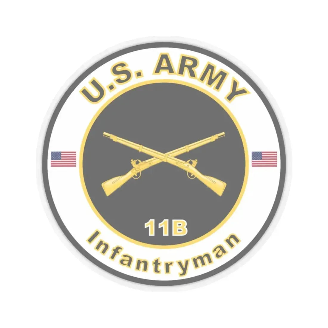 MOS 11B Infantryman (U.S. Army) STICKER Vinyl Kiss-Cut Decal 6 Inch Transparent - The Sticker Space