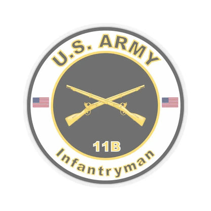 MOS 11B Infantryman (U.S. Army) STICKER Vinyl Kiss-Cut Decal 6 Inch Transparent - The Sticker Space