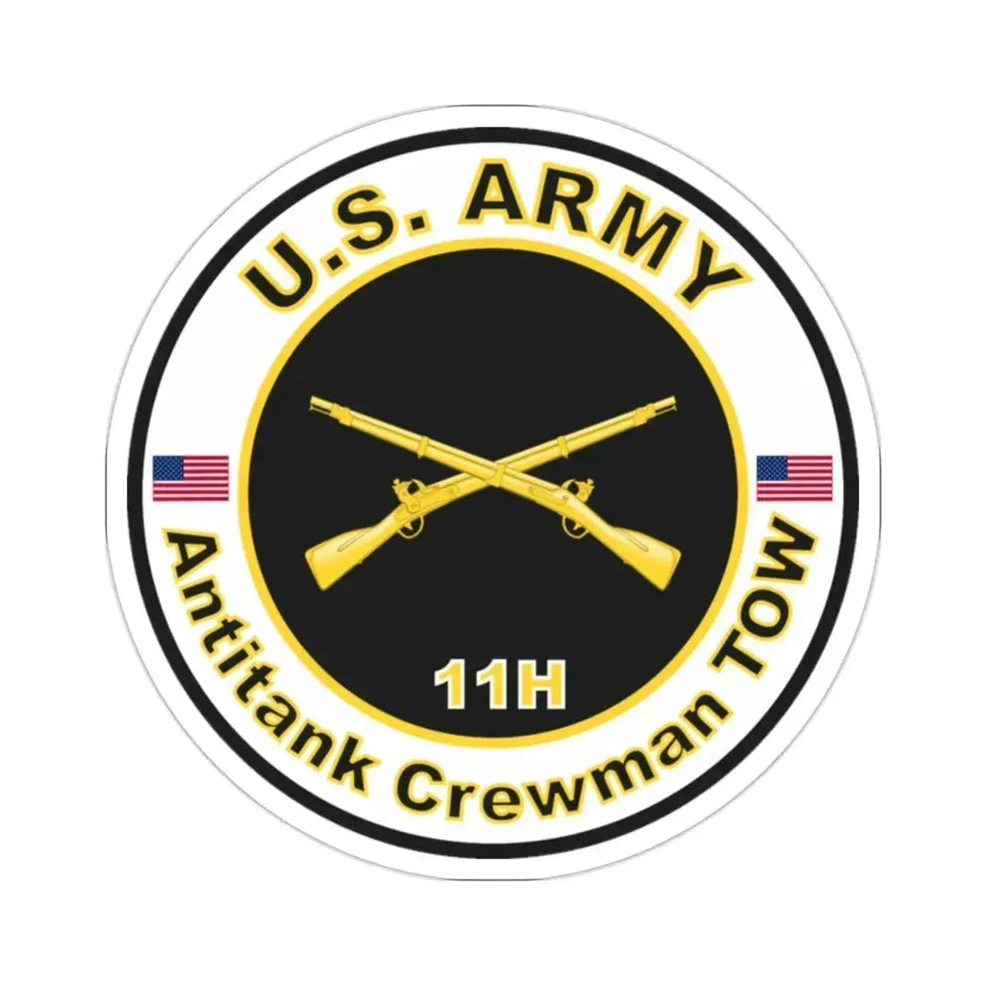 MOS 11H Antitank Crewman TOW (U.S. Army) STICKER Vinyl Die-Cut Decal 2 Inch - The Sticker Space