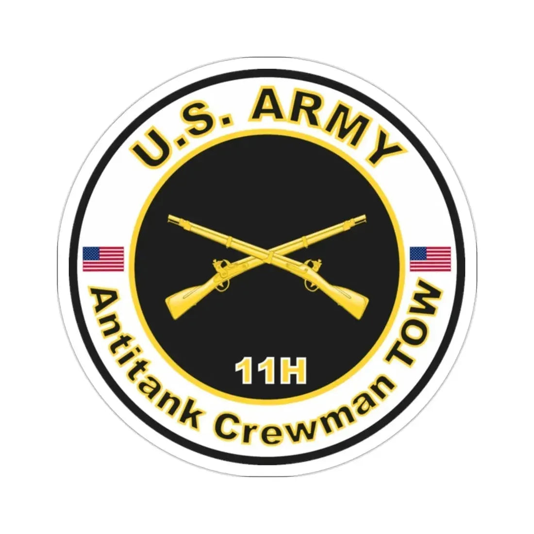 MOS 11H Antitank Crewman TOW (U.S. Army) STICKER Vinyl Die-Cut Decal 2 Inch - The Sticker Space