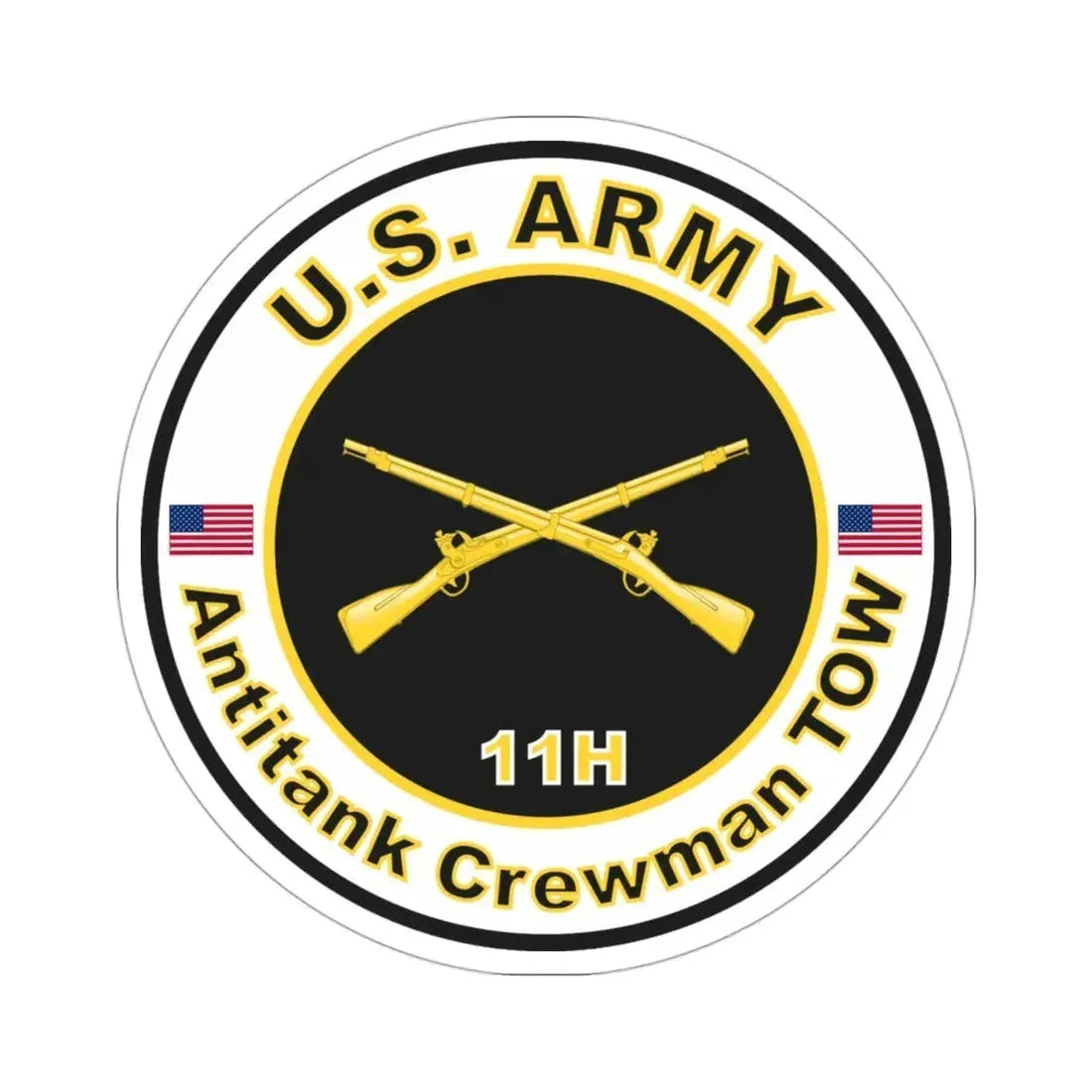 MOS 11H Antitank Crewman TOW (U.S. Army) STICKER Vinyl Die-Cut Decal 3 Inch - The Sticker Space