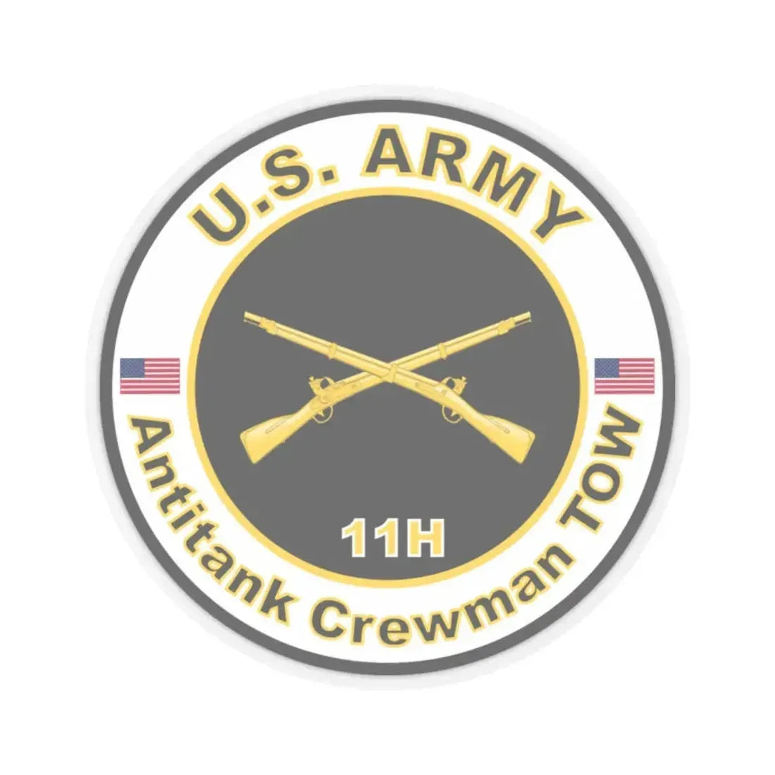 MOS 11H Antitank Crewman TOW (U.S. Army) STICKER Vinyl Kiss-Cut Decal 2 Inch Transparent - The Sticker Space