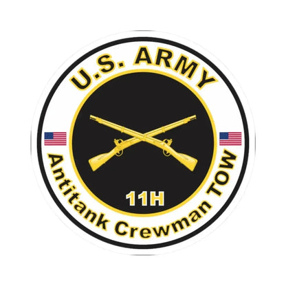 MOS 11H Antitank Crewman TOW (U.S. Army) STICKER Vinyl Kiss-Cut Decal 2 Inch White - The Sticker Space