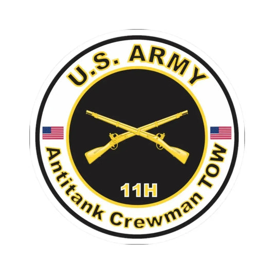 MOS 11H Antitank Crewman TOW (U.S. Army) STICKER Vinyl Kiss-Cut Decal 2 Inch White - The Sticker Space