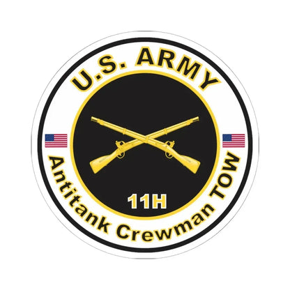 MOS 11H Antitank Crewman TOW (U.S. Army) STICKER Vinyl Kiss-Cut Decal 6 Inch White - The Sticker Space