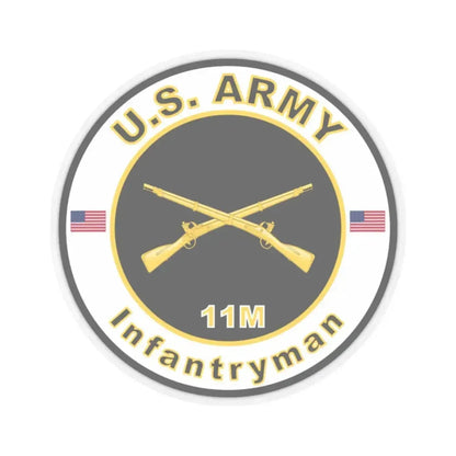 MOS 11M Infantryman (U.S. Army) STICKER Vinyl Kiss-Cut Decal 2 Inch Transparent - The Sticker Space