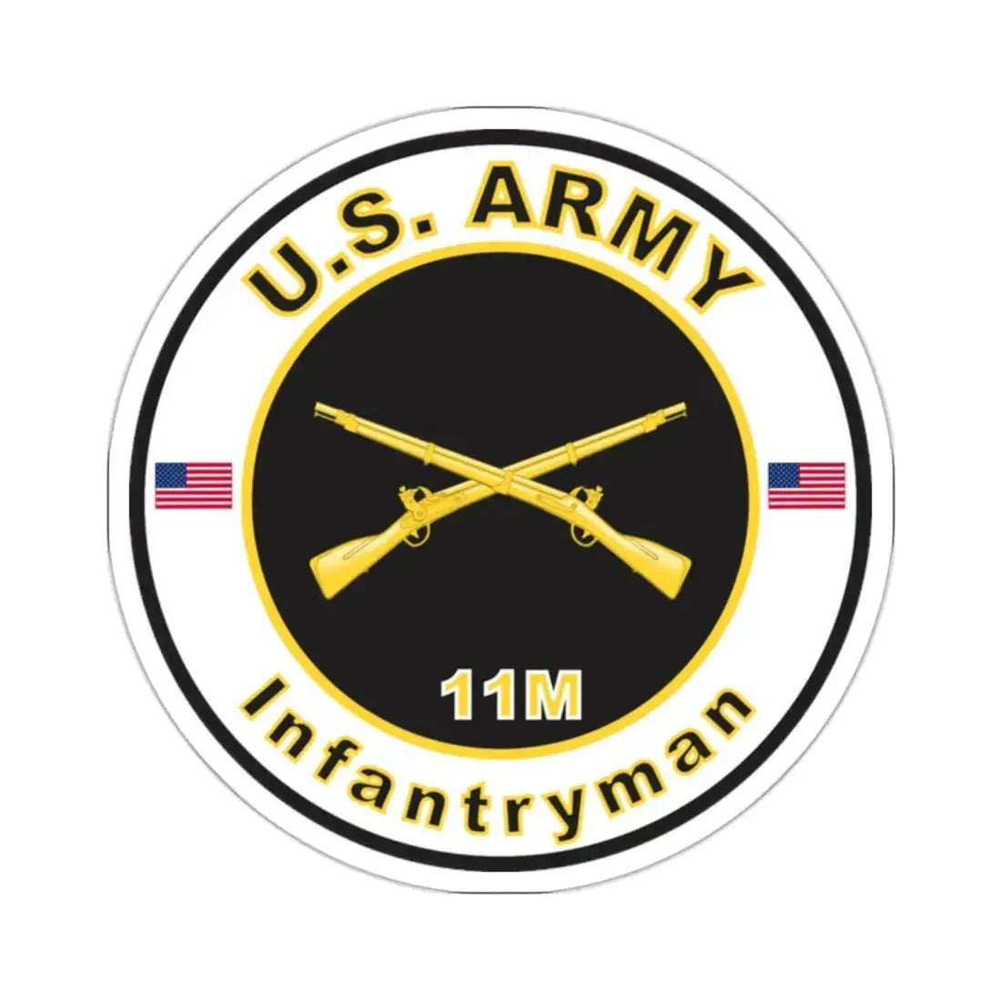 MOS 11M Infantryman (U.S. Army) STICKER Vinyl Kiss-Cut Decal 2 Inch White - The Sticker Space