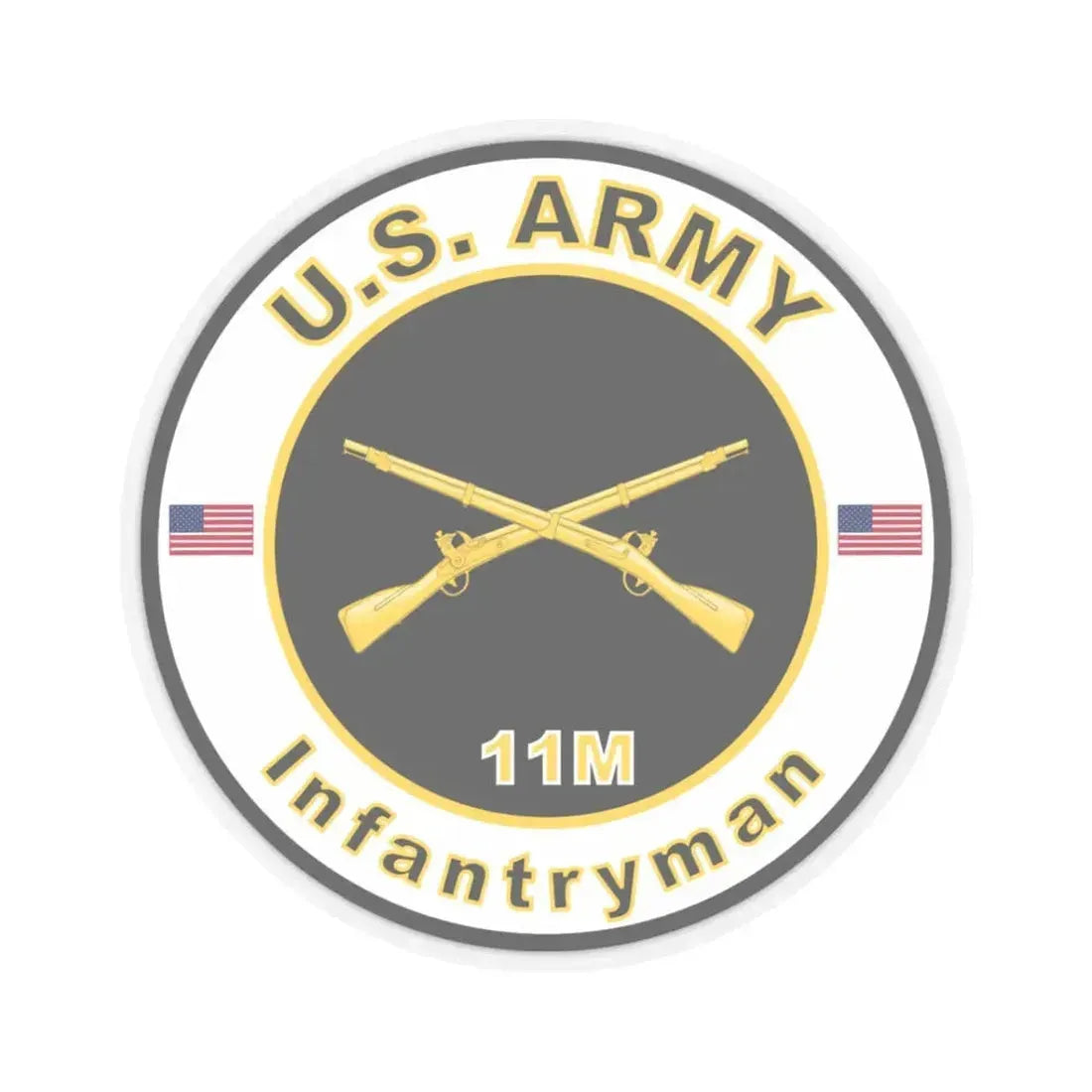 MOS 11M Infantryman (U.S. Army) STICKER Vinyl Kiss-Cut Decal 3 Inch Transparent - The Sticker Space