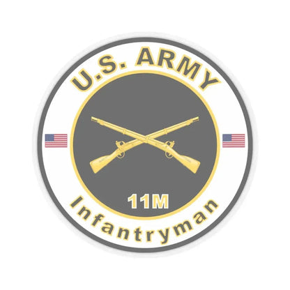 MOS 11M Infantryman (U.S. Army) STICKER Vinyl Kiss-Cut Decal 3 Inch Transparent - The Sticker Space