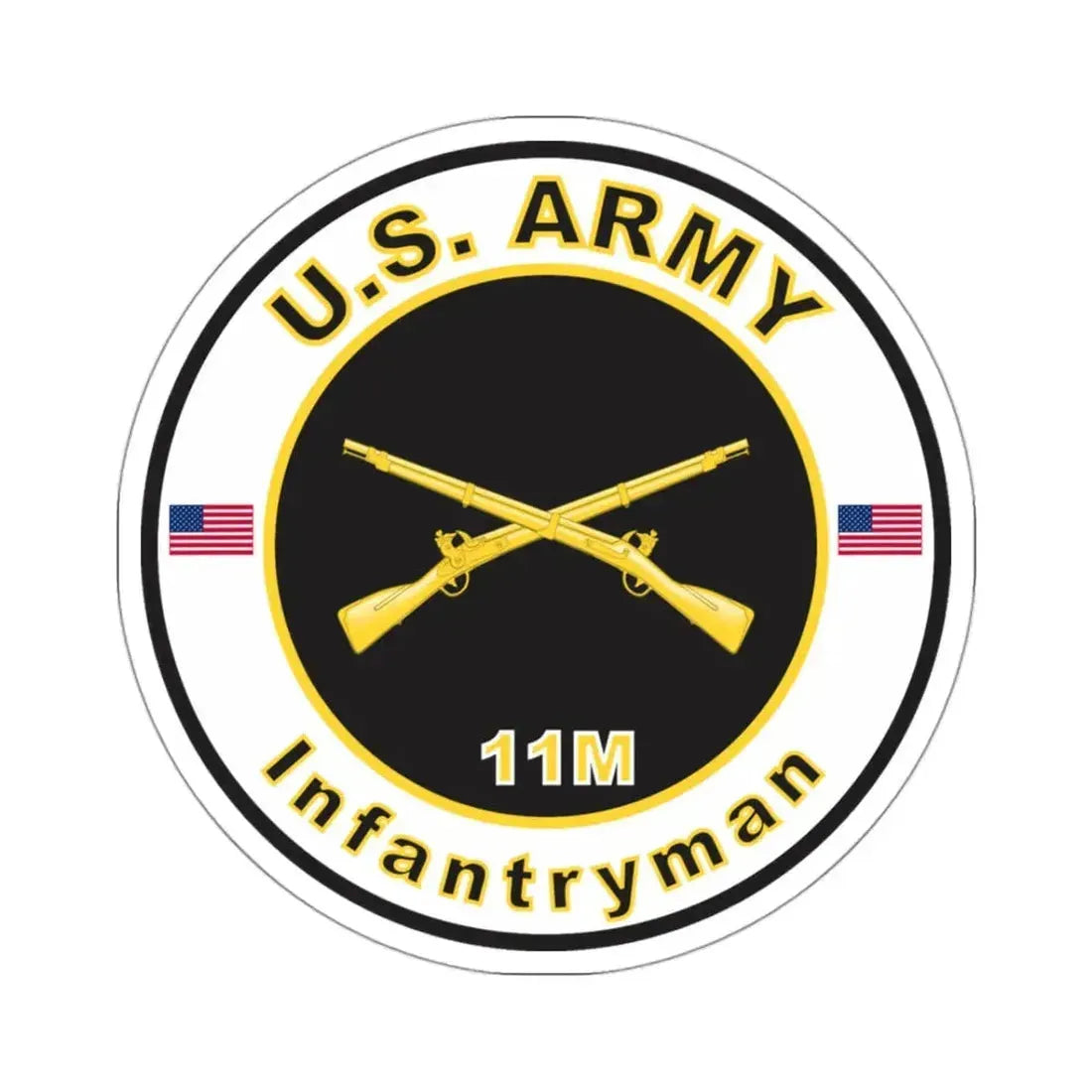 MOS 11M Infantryman (U.S. Army) STICKER Vinyl Kiss-Cut Decal 3 Inch White - The Sticker Space