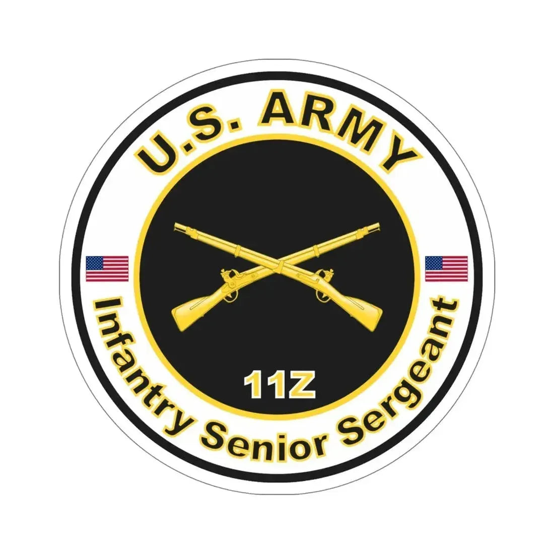 MOS 11Z Infantry Senior Sergeant (U.S. Army) STICKER Vinyl Die-Cut Decal 6 Inch - The Sticker Space