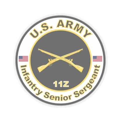 MOS 11Z Infantry Senior Sergeant (U.S. Army) STICKER Vinyl Kiss-Cut Decal 2 Inch Transparent - The Sticker Space