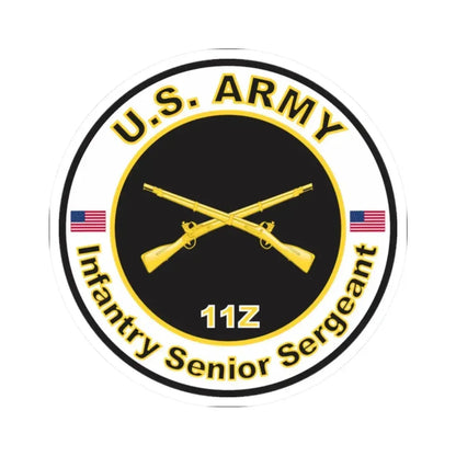 MOS 11Z Infantry Senior Sergeant (U.S. Army) STICKER Vinyl Kiss-Cut Decal 2 Inch White - The Sticker Space