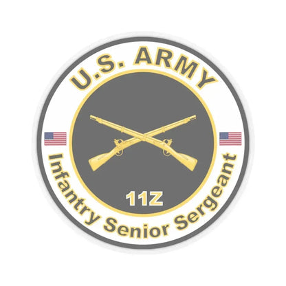 MOS 11Z Infantry Senior Sergeant (U.S. Army) STICKER Vinyl Kiss-Cut Decal 4 Inch Transparent - The Sticker Space